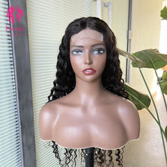 4*4 Lace Closures Wigs Nature Black Kinky Curly Wigs 180% Density
