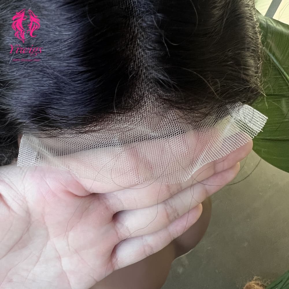 4*4 Lace Closures Wigs Nature Black Deep Wave Wigs 180% Density