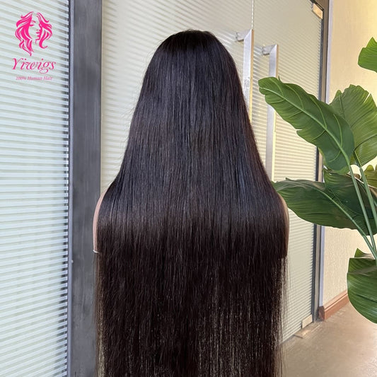 4*4 Lace Closures Wigs Nature Black Straight Wigs 180% Density