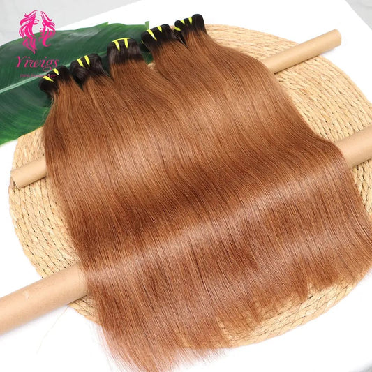 YiWigs Straight #1B-30 Human Hair Double Drawn Natural 12A Grade Virgin Weave Human Hair Raw Bundles