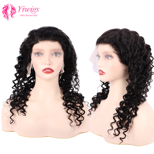Deep Curly 13*4 Wigs For Women Invisible Lace Front Wig YiWigs