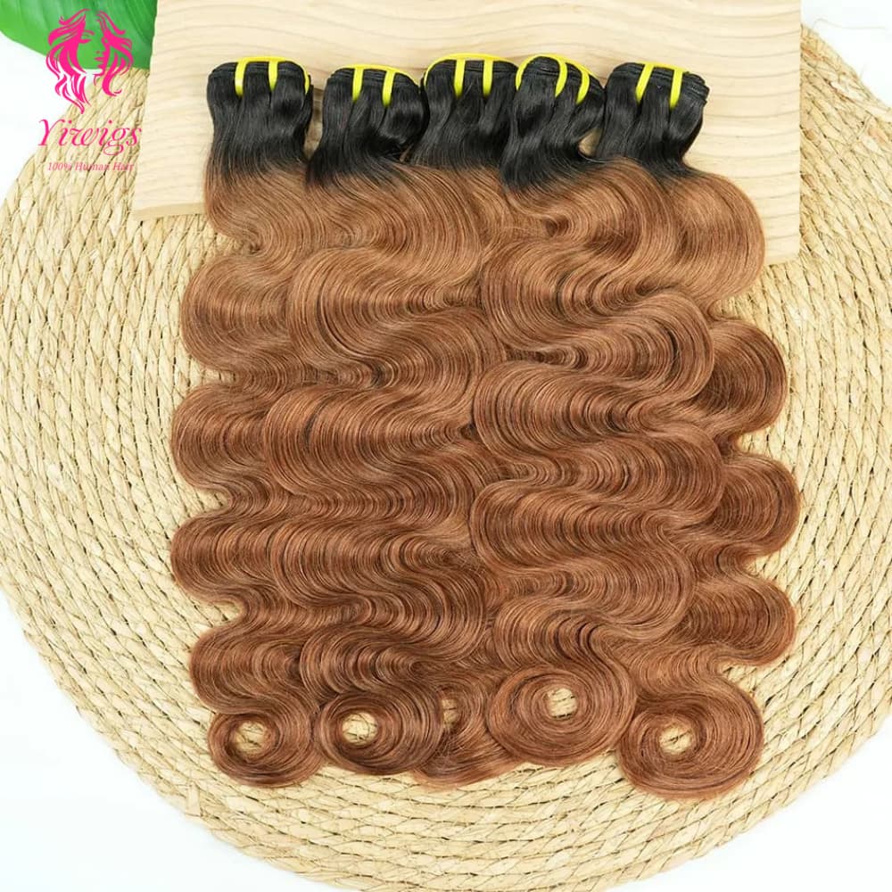 YiWigs Body Wave #1B-30 Human Hair Double Drawn Natural 12A Grade Virgin Weave Human Hair Raw Bundles