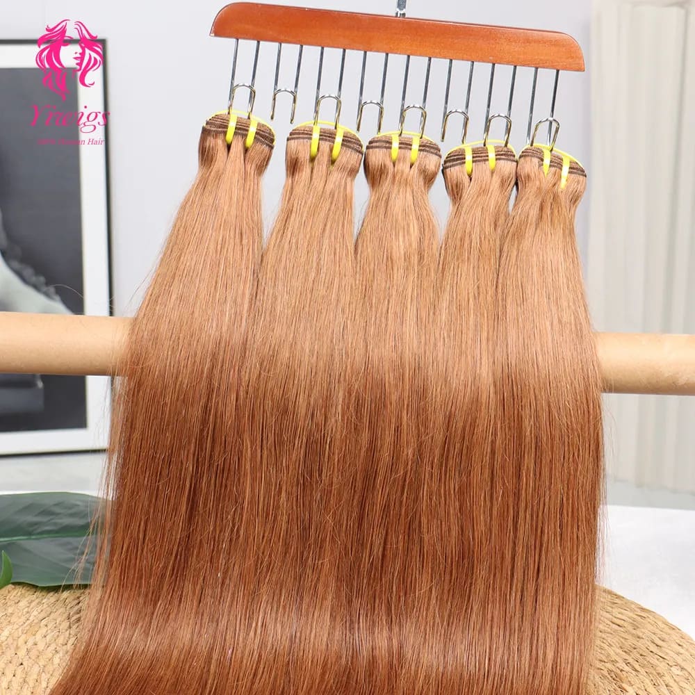 YiWigs Straight #35 Human Hair Double Drawn Natural 12A Grade Virgin Weave Human Hair Raw Bundles