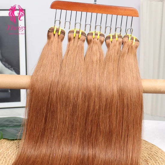 YiWigs Straight #35 Human Hair Double Drawn Natural 12A Grade Virgin Weave Human Hair Raw Bundles