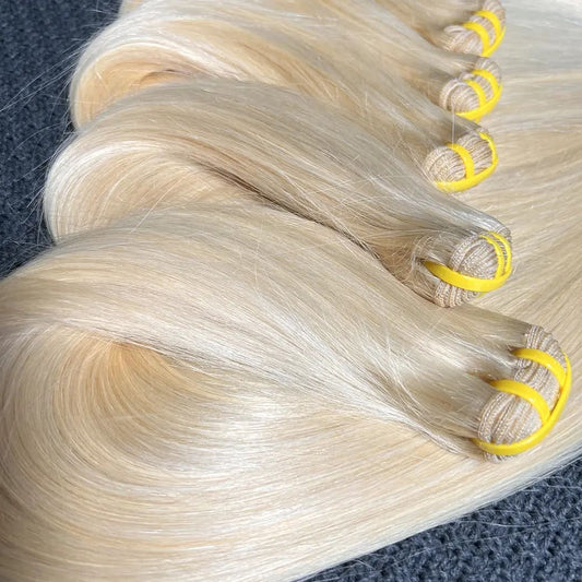 YiWigs Straight 613 Blonde Human Hair Double Drawn Natural 12A Grade Virgin Weave Human Hair Raw Bundles