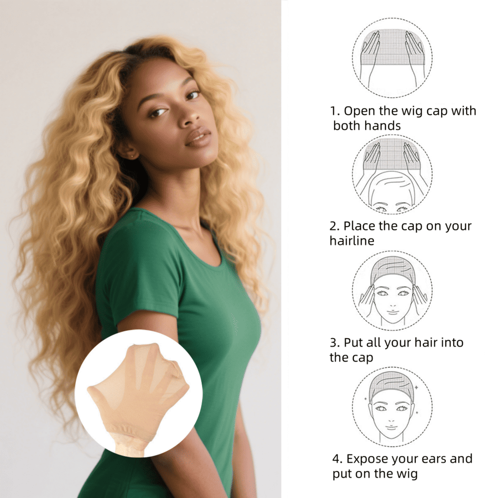 Wig Caps Invisible HD Wig Cap Super Soft And Breathable（1 Pack）