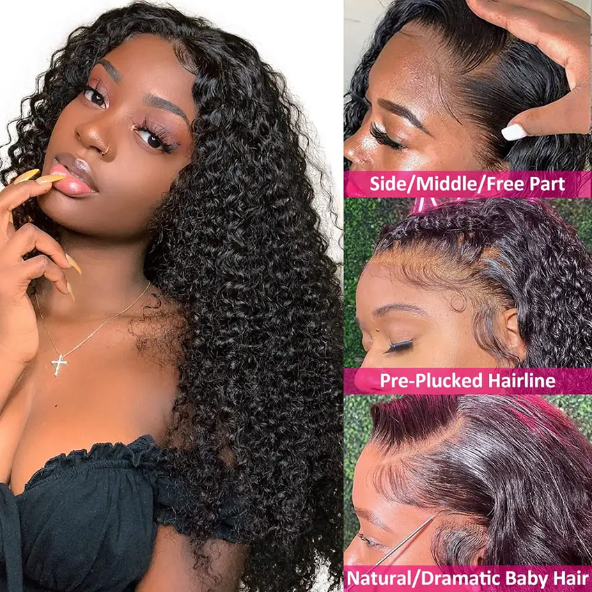 Kinky Curly 13*4 Wigs For Women Invisible Lace Front Wig YiWigs