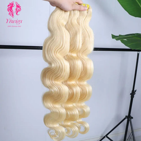 YiWigs Body Wave #613 Blonde Human Hair Double Drawn Natural 12A Grade Virgin Weave Human Hair Raw Bundles