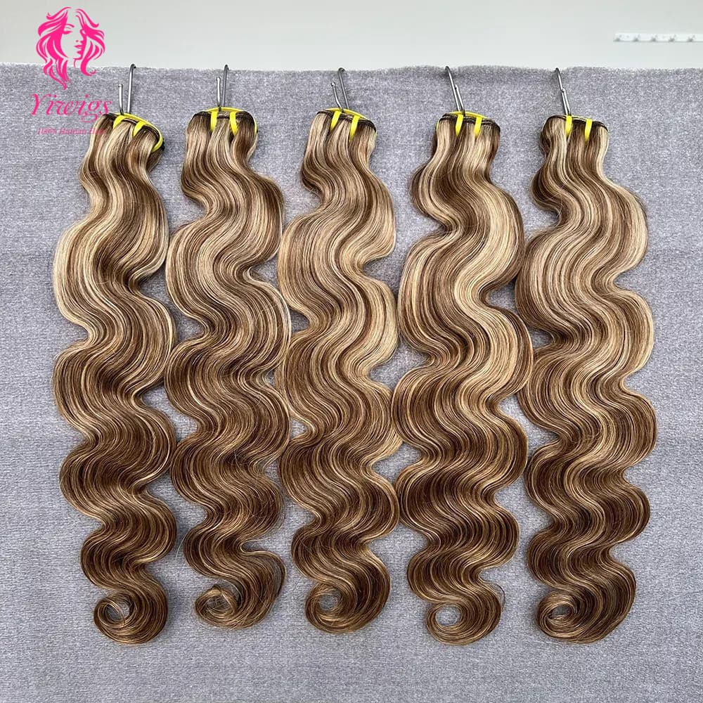 YiWigs Body Wave #P4-27 Human Hair Double Drawn Natural 12A Grade Virgin Weave Human Hair Raw Bundles