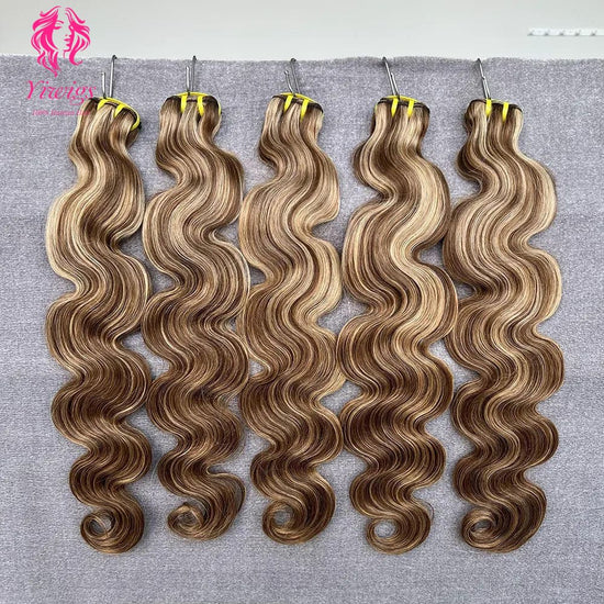YiWigs Body Wave #P4-27 Human Hair Double Drawn Natural 12A Grade Virgin Weave Human Hair Raw Bundles
