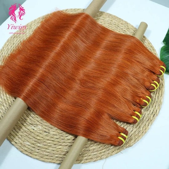YiWigs Straight #350 Human Hair Double Drawn Natural 12A Grade Virgin Weave Human Hair Raw Bundles