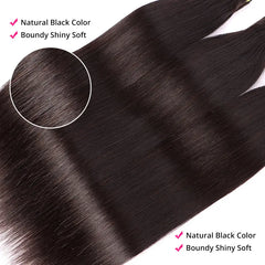 Virgin Human Hair 8-30 Inch Straight Natural Black One Bundle Set YiWigs