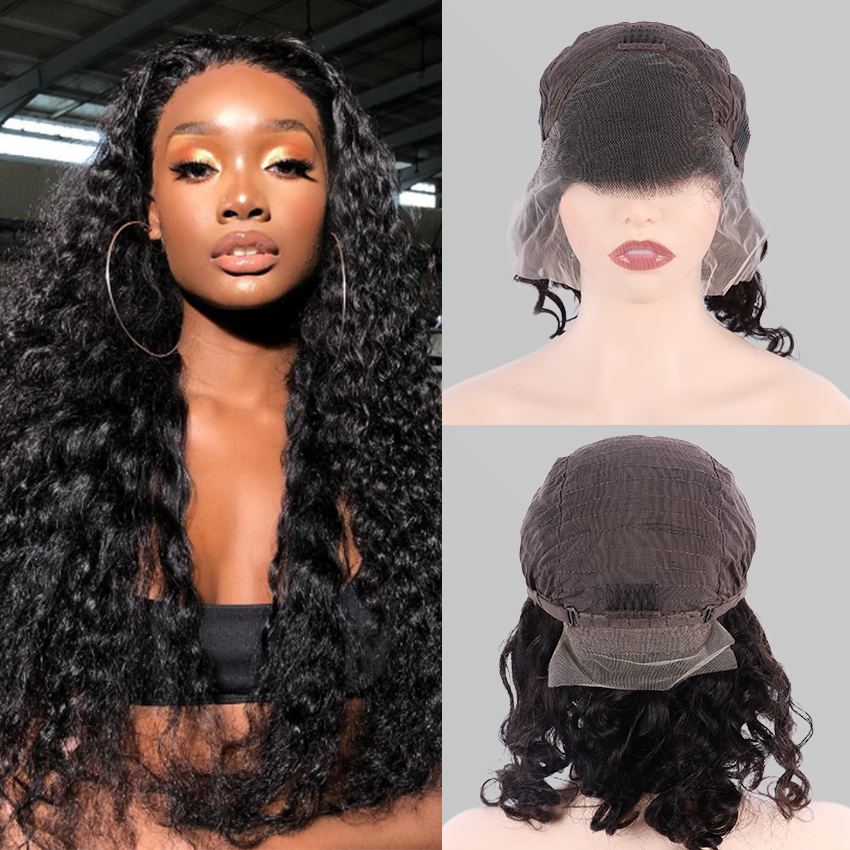 Deep Wave Long Hair Transparent Invisible Lace 13*4 Wigs For Women Human Hair Long Wigs YiWigs