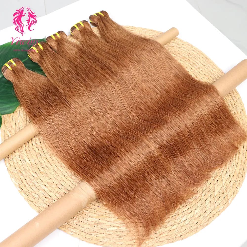 YiWigs Straight Human Hair Double Drawn Natural 12A Grade Virgin Weave Human Hair Raw Bundles