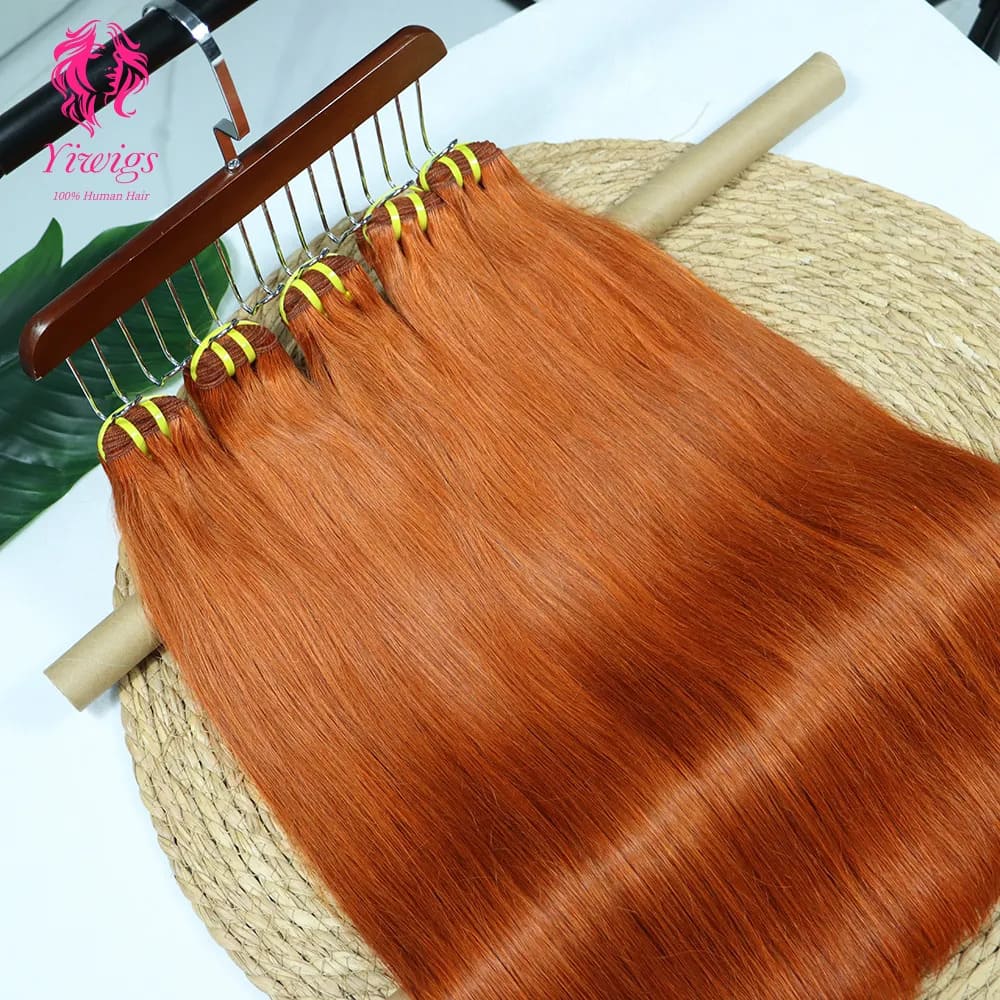 YiWigs Straight Human Hair Double Drawn Natural 12A Grade Virgin Weave Human Hair Raw Bundles