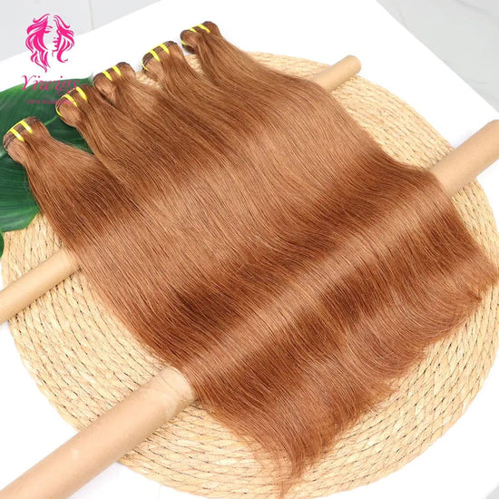 YiWigs Straight Human Hair Double Drawn Natural 12A Grade Virgin Weave Human Hair Raw Bundles