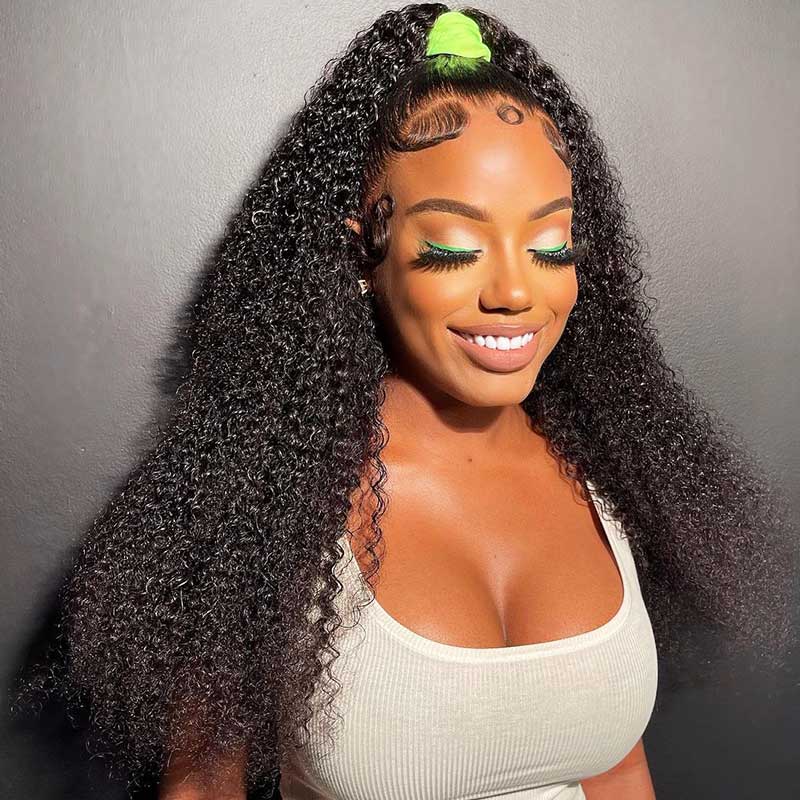 Kinky Curly 13*4 Wigs For Women Invisible Lace Front Wig YiWigs