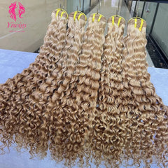 YiWigs Deep Curly #27 Human Hair Double Drawn Natural 12A Grade Virgin Weave Human Hair Raw Bundles