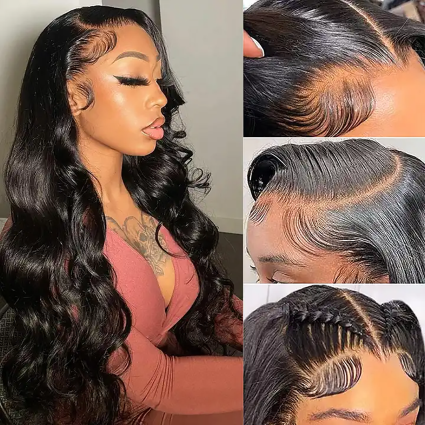Body Wave 4*4 Lace Closure Wig Real Human Hair Wigs Preplucked With Natural Hairline YiWigs