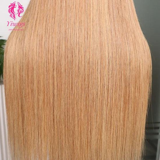 YiWigs #27 Honey Blonde Wig Colored Straight 13*4 HD Transparent Lace Front Wigs 100% Human Hair Wigs