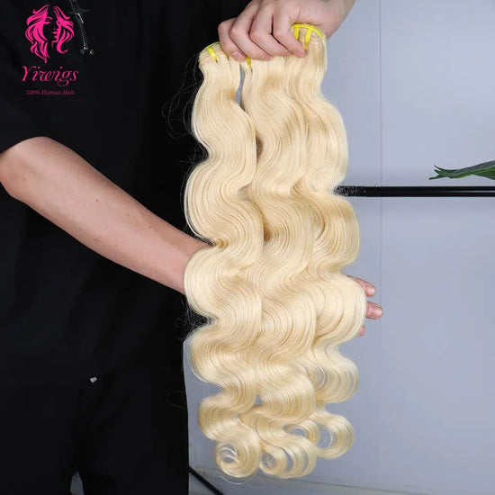 YiWigs Body Wave #613 Blonde Human Hair Double Drawn Natural 12A Grade Virgin Weave Human Hair Raw Bundles