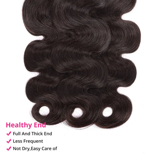 Human Primary Hair Body Wave Braids Natural Black Set YiWigs