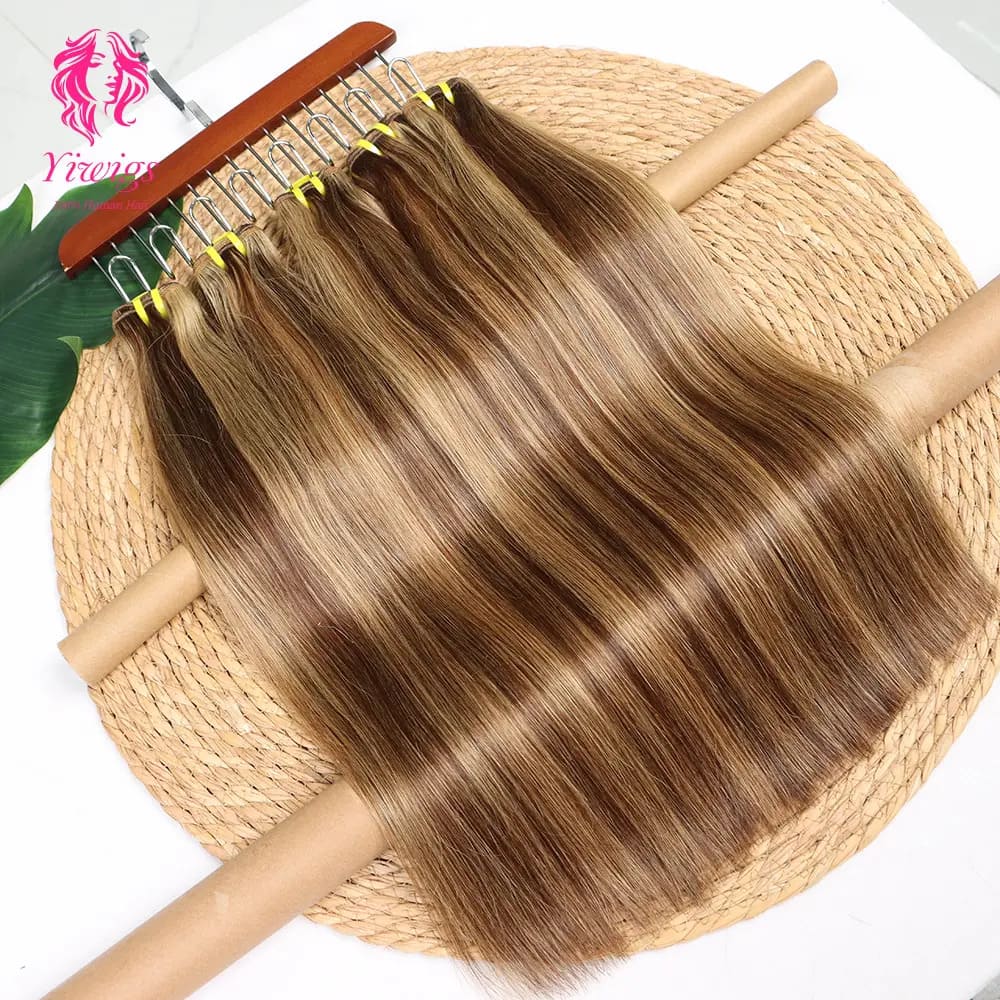 YiWigs Straight #P4-27 Human Hair Double Drawn Natural 12A Grade Virgin Weave Human Hair Raw Bundles