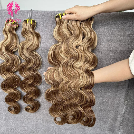 YiWigs Body Wave #P4-27 Human Hair Double Drawn Natural 12A Grade Virgin Weave Human Hair Raw Bundles