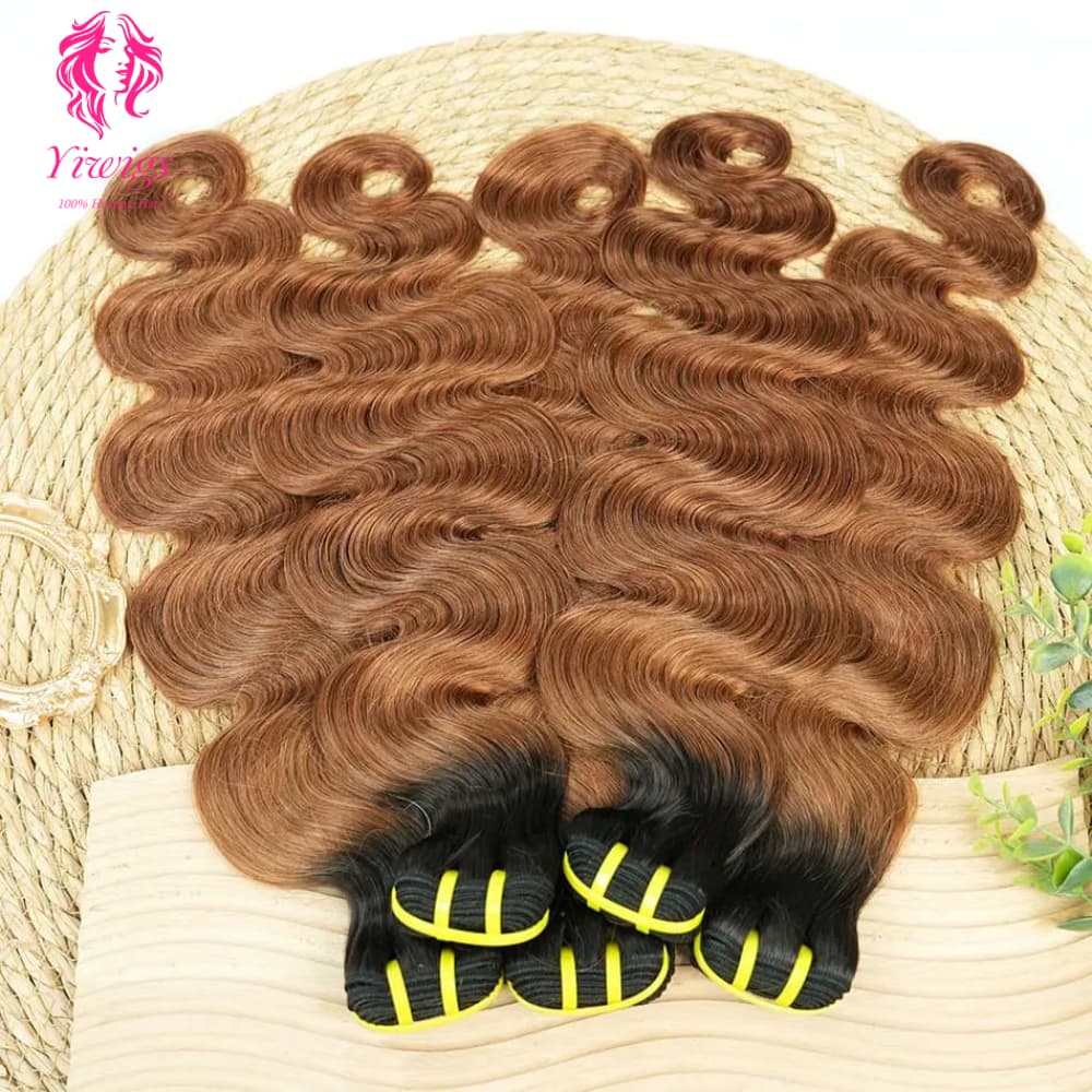 YiWigs Body Wave #1B-30 Human Hair Double Drawn Natural 12A Grade Virgin Weave Human Hair Raw Bundles