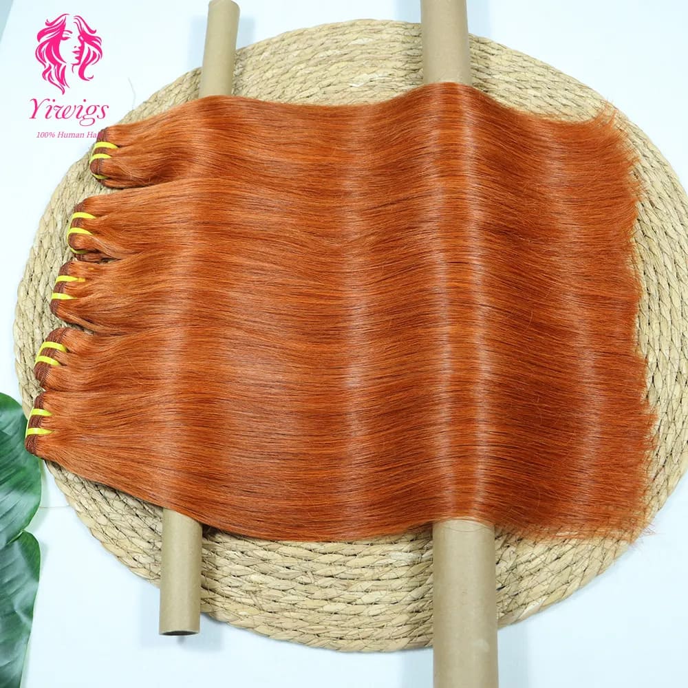 YiWigs Straight #350 Human Hair Double Drawn Natural 12A Grade Virgin Weave Human Hair Raw Bundles