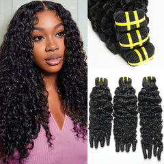 Yiwigs Burmese Curly Human Hair Bundles with Spiral Ends Natural Black 100% Virgin Hair Weave Bundles for Wholesale