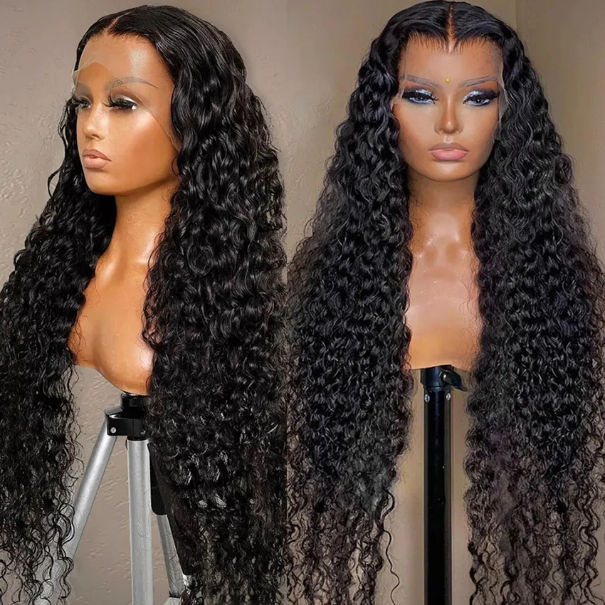 Glueless Water Wave 4*4Transparent Lace Closure Wigs For Women YiWigs