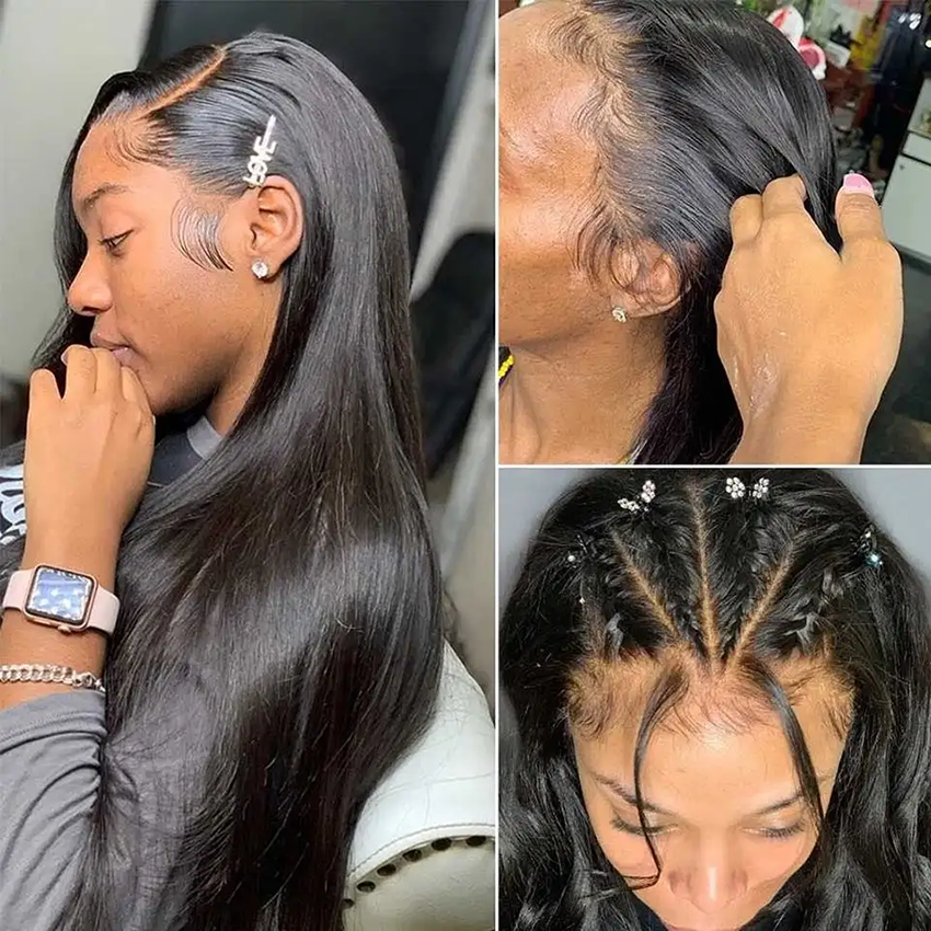 Straight Transparent Invisible Lace Front Human Hair 13*4 Wigs 10-40 inch YiWigs