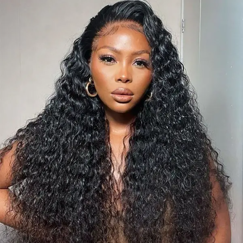 Glueless Water Wave 4*4Transparent Lace Closure Wigs For Women YiWigs