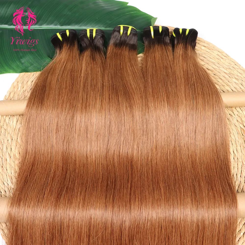 YiWigs Straight #1B-30 Human Hair Double Drawn Natural 12A Grade Virgin Weave Human Hair Raw Bundles