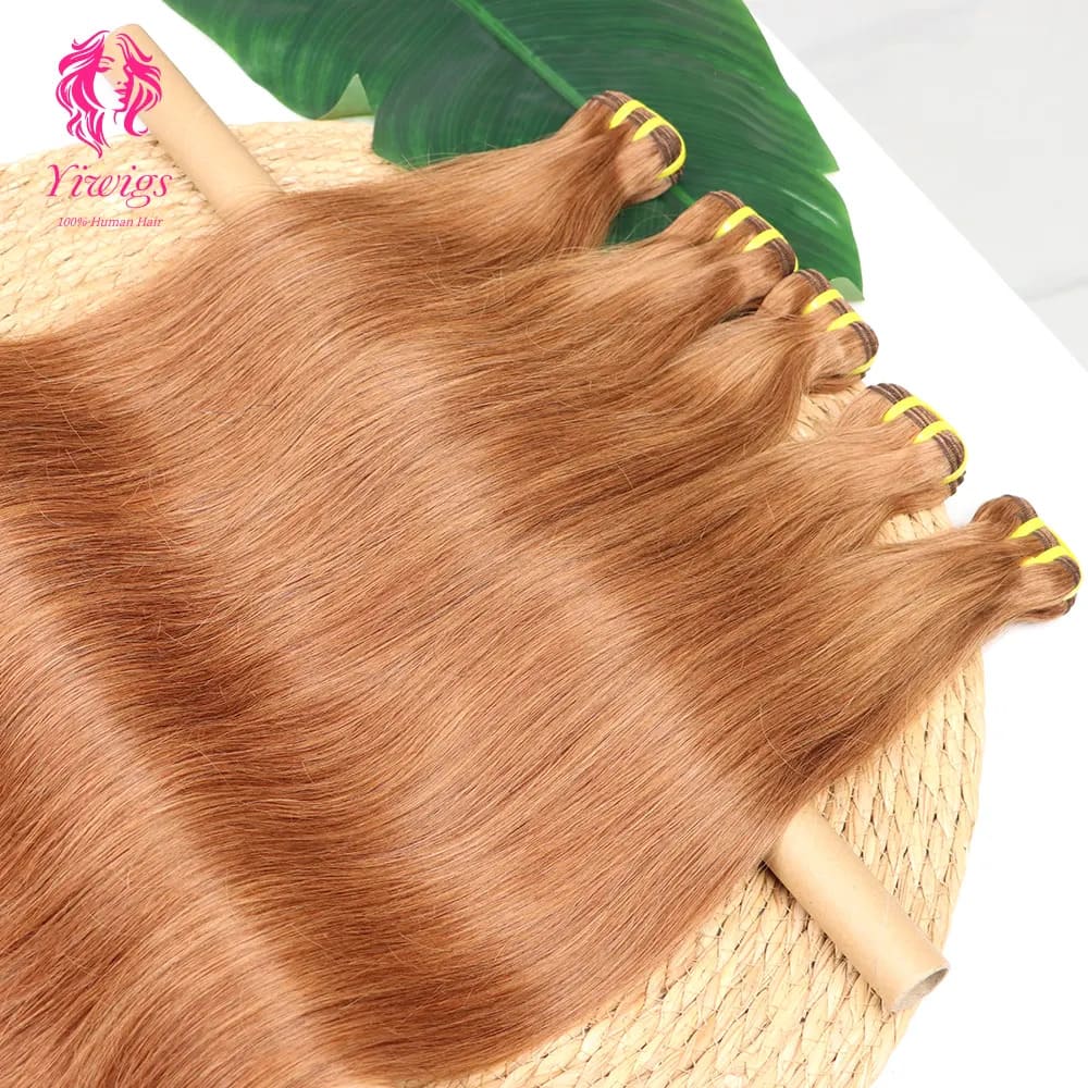 YiWigs Straight #35 Human Hair Double Drawn Natural 12A Grade Virgin Weave Human Hair Raw Bundles