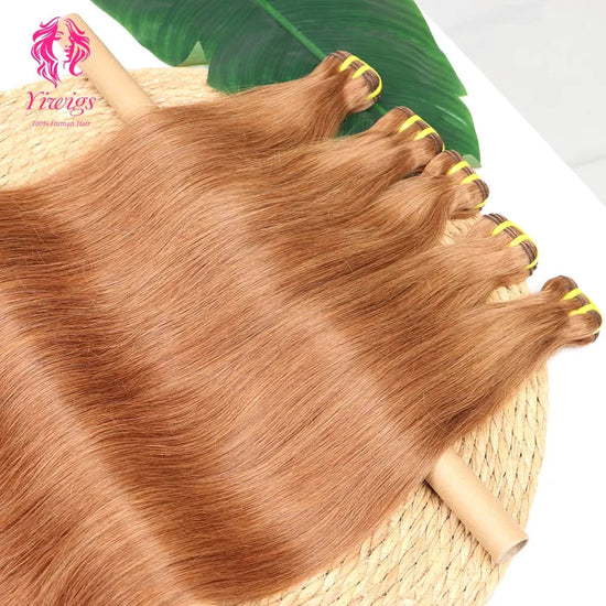 YiWigs Straight #35 Human Hair Double Drawn Natural 12A Grade Virgin Weave Human Hair Raw Bundles