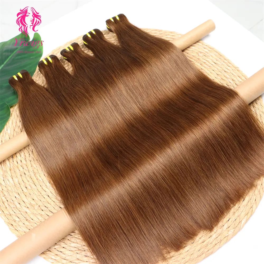 YiWigs Straight Human Hair Double Drawn Natural 12A Grade Virgin Weave Human Hair Raw Bundles