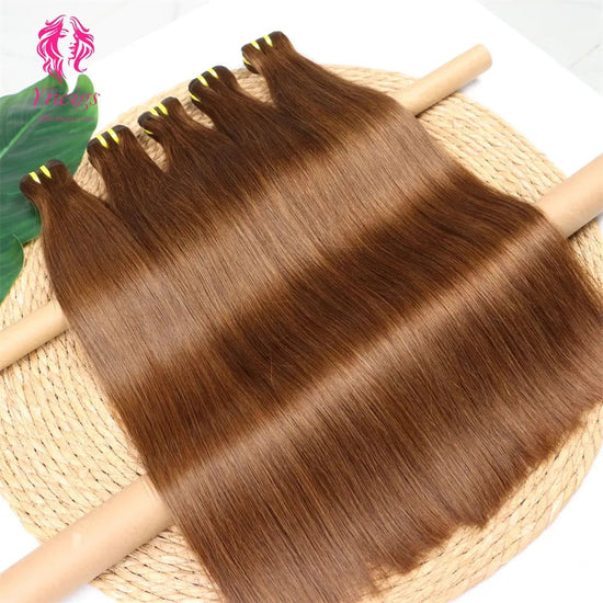 YiWigs Straight Human Hair Double Drawn Natural 12A Grade Virgin Weave Human Hair Raw Bundles