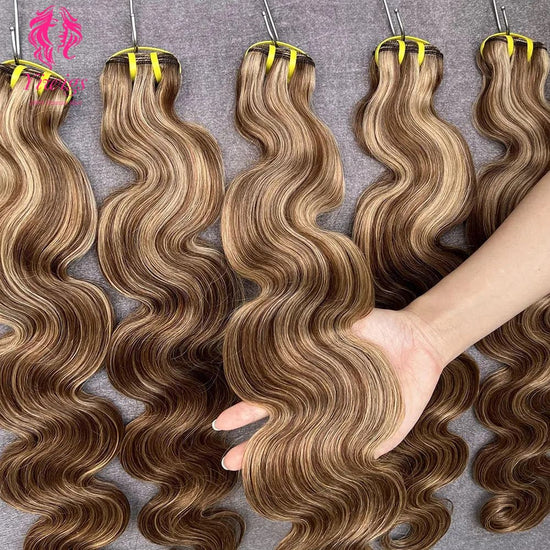 YiWigs Body Wave #P4-27 Human Hair Double Drawn Natural 12A Grade Virgin Weave Human Hair Raw Bundles