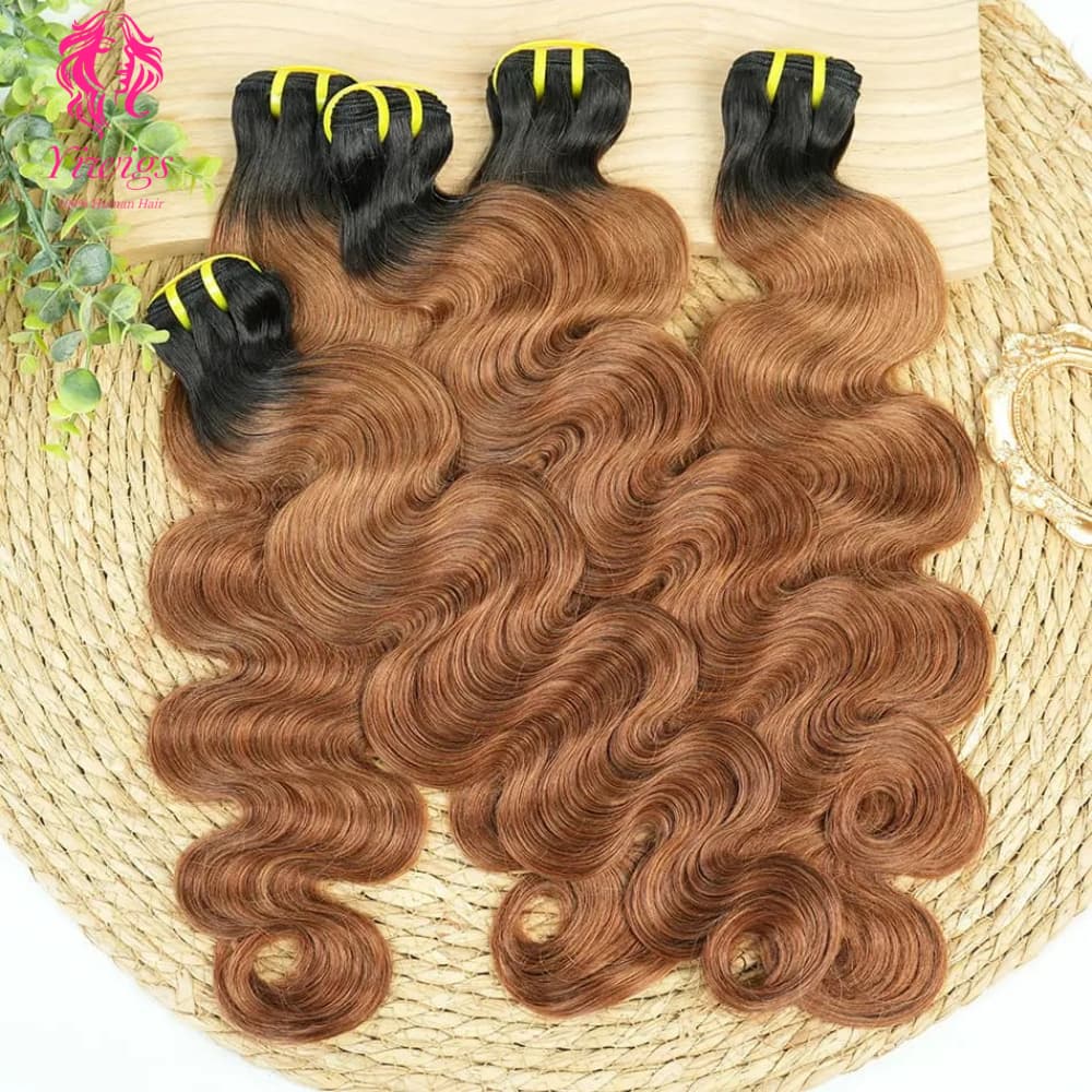 YiWigs Body Wave #1B-30 Human Hair Double Drawn Natural 12A Grade Virgin Weave Human Hair Raw Bundles