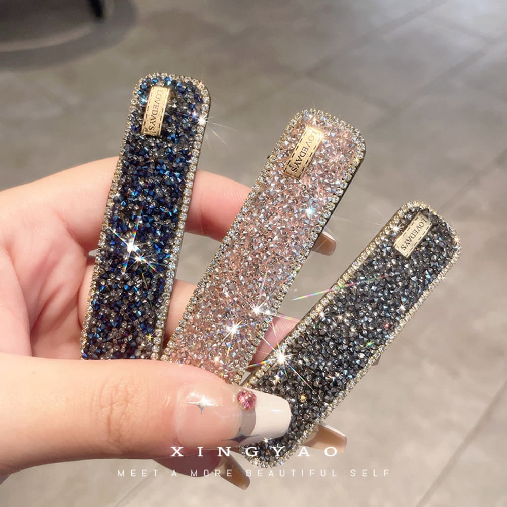 Shiny Diamond Simple Light Luxury Diamond Hairpin Hairpin Bangs Side Clip（1 Piece）