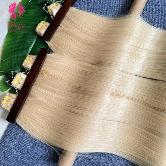 YiWigs Straight 613 Blonde Human Hair Double Drawn Natural 12A Grade Virgin Weave Human Hair Raw Bundles