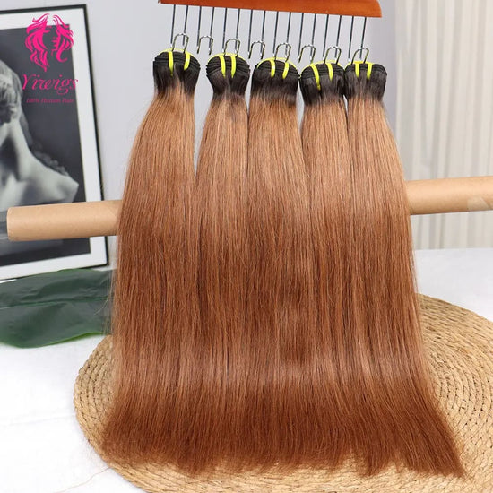 YiWigs Straight #1B-30 Human Hair Double Drawn Natural 12A Grade Virgin Weave Human Hair Raw Bundles