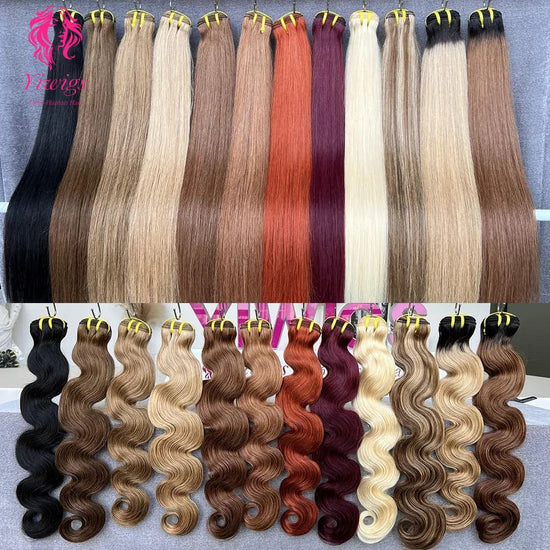 YiWigs Body Wave #P4-27 Human Hair Double Drawn Natural 12A Grade Virgin Weave Human Hair Raw Bundles