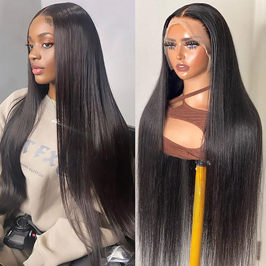 Glueless Straight 4*4Transparent Lace Closure Wigs For Women YiWigs