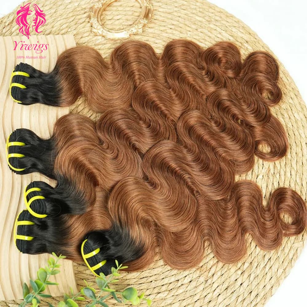 YiWigs Body Wave #1B-30 Human Hair Double Drawn Natural 12A Grade Virgin Weave Human Hair Raw Bundles
