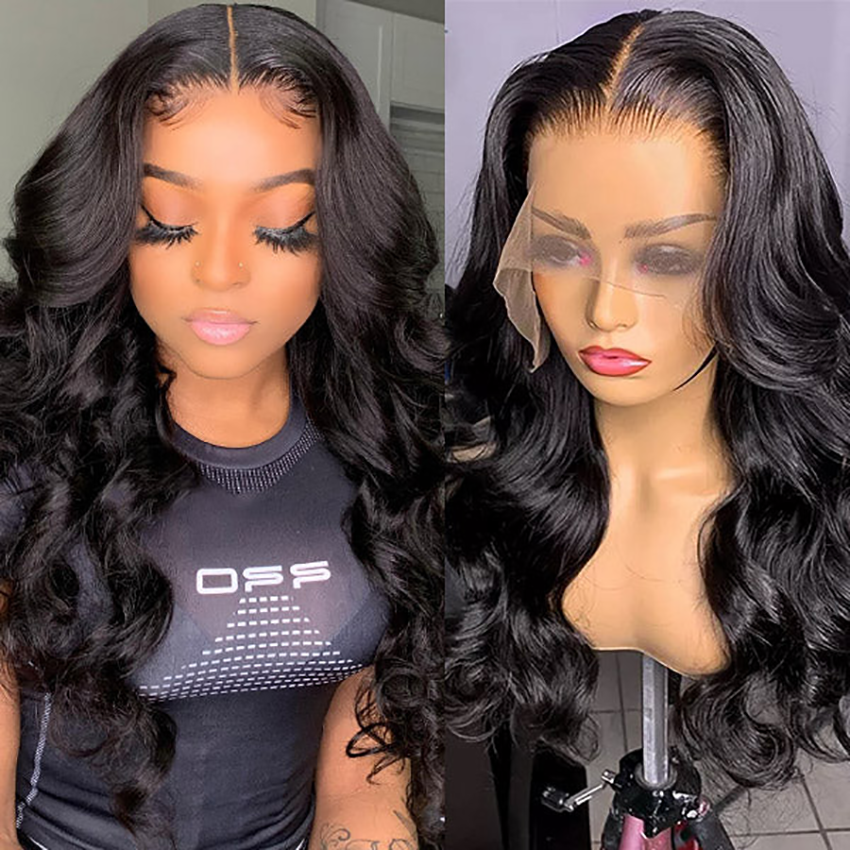 Body Wave 4*4 Lace Closure Wig Real Human Hair Wigs Preplucked With Natural Hairline YiWigs
