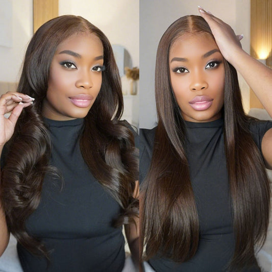YiWigs 13*4 Real HD Lace Wig 200% Density Human Hair Wigs Pre Plucked Vivid Clean Hairline Ultra-thin Invisible Lace Wig 10-30''