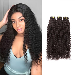 Yiwigs Deep Curly Hair Bundles 12A Grade 100% Virgin Cuticle Aligned Human Hair Weaving Natural Color